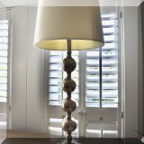 DL02. Pair of table lamps with brushed nickel finish. 
